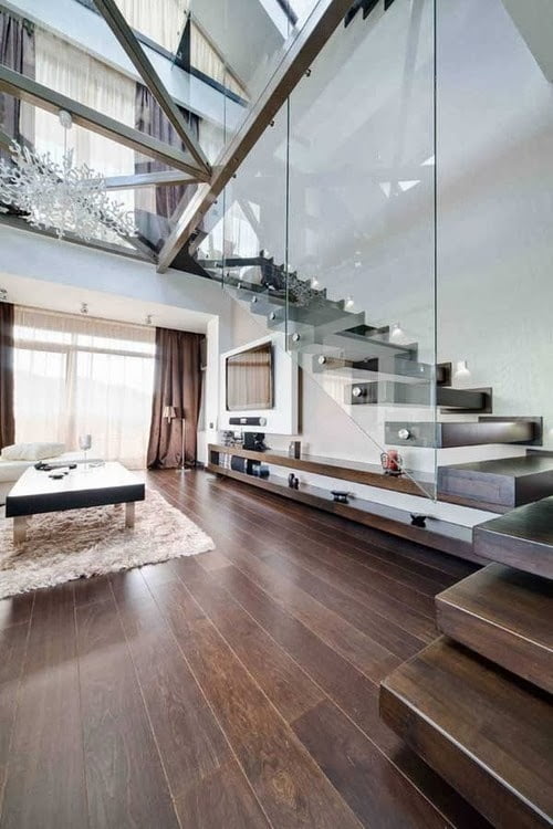 浮动Different-Wooden-Types-of-Stairs-for-Modern-Homes